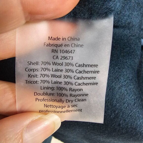 Kinross Womens Rib Sleeve Sweater Coat XL Wool & Cashmere Teal Open Front - Picture 9 of 11